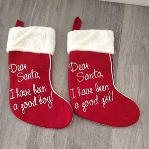Red Christmas Stockings with White Cuffs